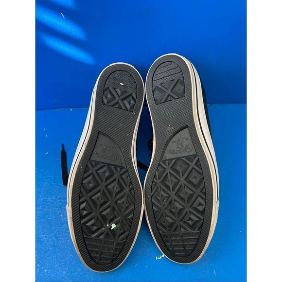 Converse All Star High Top Black on Black Canvas leather Shoes 144662C size 12 m main image 8